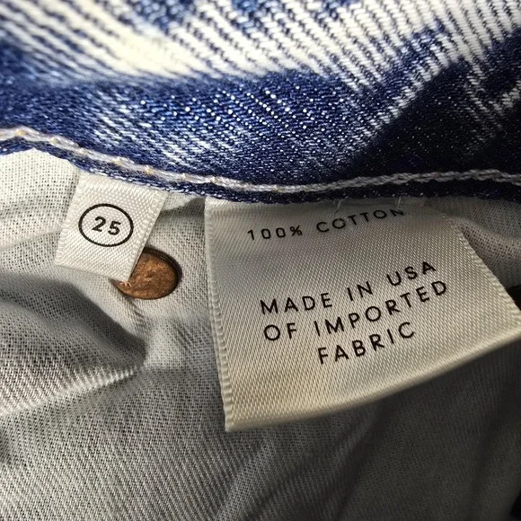 Grlfrnd Helena Jeans Womens 25 Blue Acid Wash High Rise Straight Distressed - Picture 11 of 13